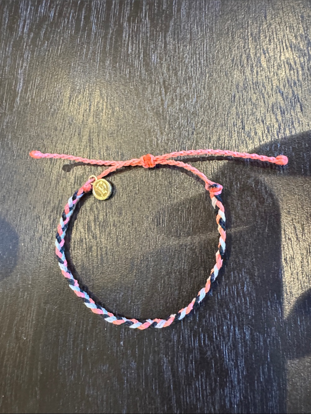 Pura Vida Braided Bracelet - Neon Pink, White, Black